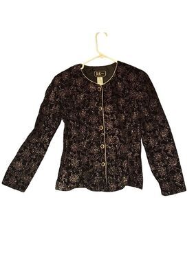 R&K Floral Sequin Evening Jacket Size 8 Vintage